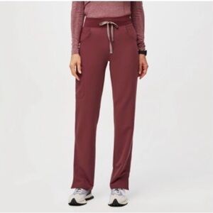 Figs Dark Cherry Kade™ High Waisted - Tall Cargo Scrub Pants